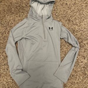 Under Armour Light Gray Pullover Hoodie kids medium